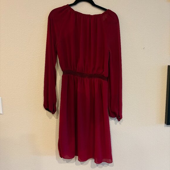 Altuzarra for Target Red Wine Burgundy Peasant Dress w/ Embroidery - Sz 6 - Picture 3 of 5